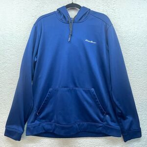 Eddie Bauer Hoodie Mens Large Tall Blue TL Sweatshirt Pullover Outdoor Casual